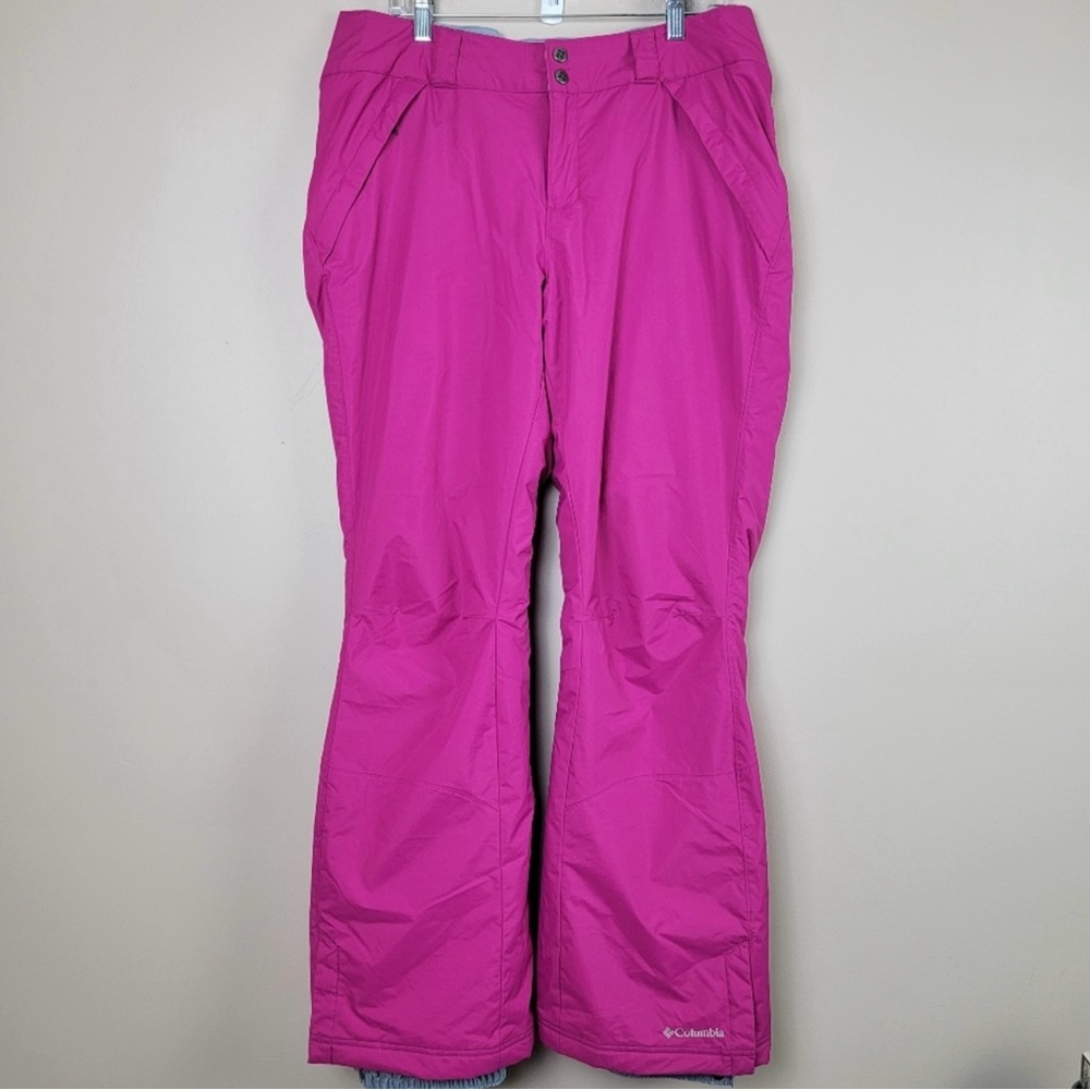 Women’s Columbia Fuchsia/Pink Snowboard/Ski Waterproof Snow Pants Sz L